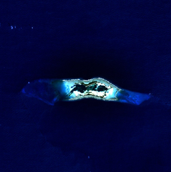 Imagine satelitară a atolului Palmyra