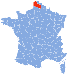Департамент Па-де-Кале на карті Франції