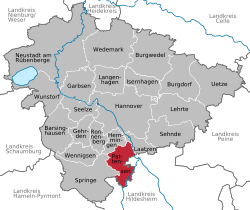 Elhelyezkedése Region Hannover térképén