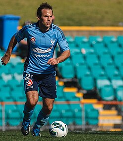 Reid playing in a pre-season game on trial with Sydney FC. Paul Reid - Sydney FC.jpg