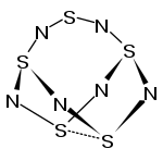 Structural formula of pentasulfur hexanitride