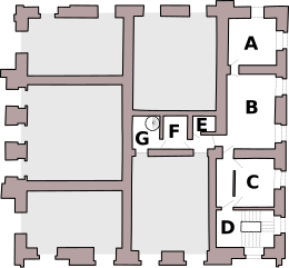 Plan for mezzaninen til Petit Trianon