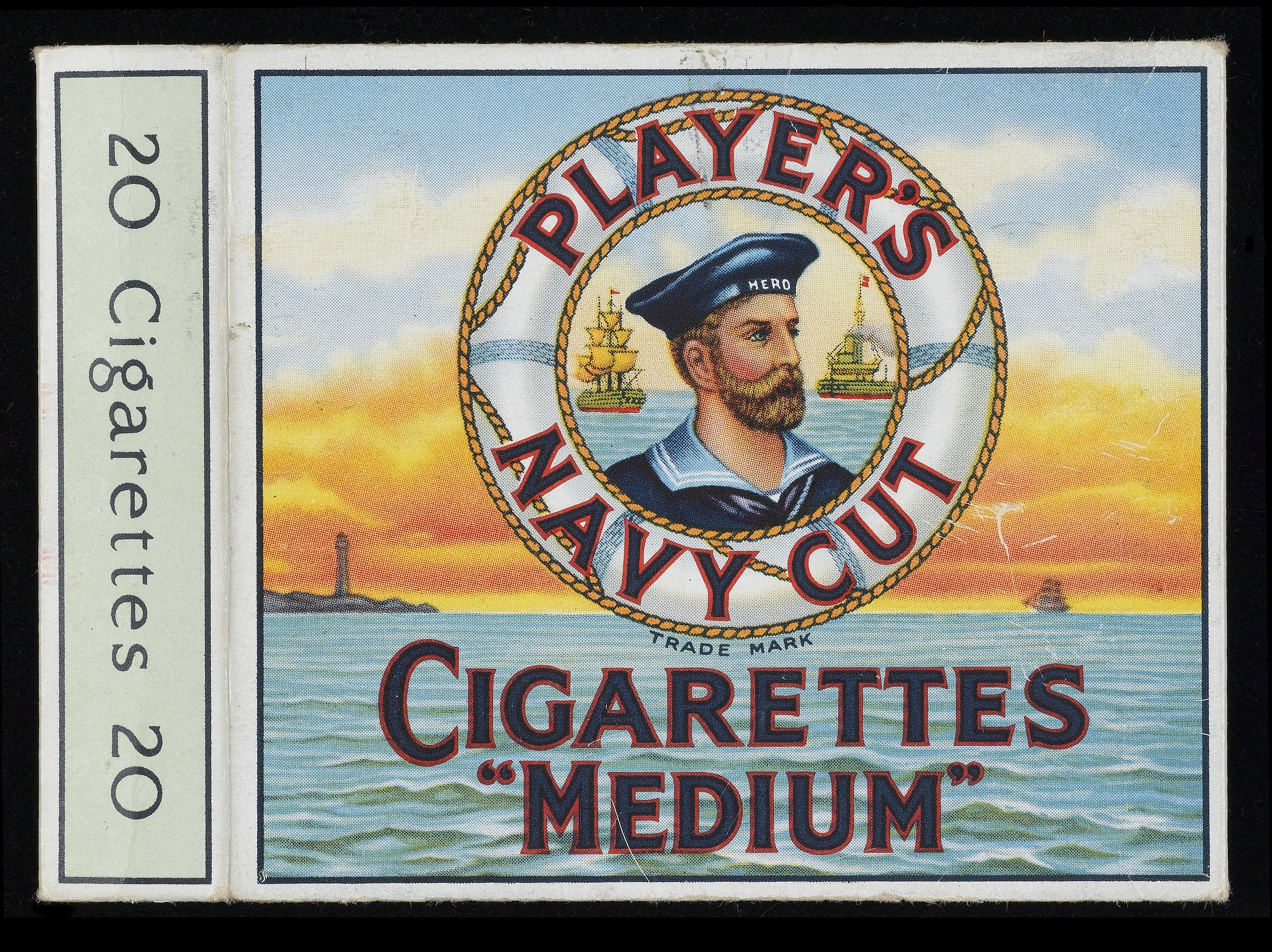 Player's Navy Cut cigarettes, medium, 20 pack.