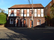 The Schmitt-Presser House in Hamburgo Velho, a typical example of German half-timbered architecture. Primeiro armazem Hamburgo Velho.JPG