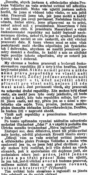 File:Proslov ppluk. Josefa Kroutila v Hradci Králové při přivítání legionářů - 14. června 1920.png