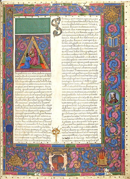 Primera pàgina d'un manuscrit catalanoaragonès d'una obra de Ptolemeu