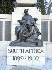 The figural group by Goscombe John on the RAMC Memorial in Aldershot (1905) RAMC Memorial Aldershot Group.jpg