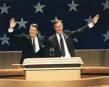 President Reagan and Vice President Bush at the 1984 Republican National Convention in Dallas Reagan Bush 1984.jpg