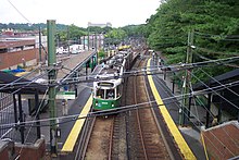 U-Straßenbahn der Green Line in der Station Reservoir