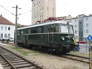 Museum locomotive 4061.13, restored to its original condition, in Krems