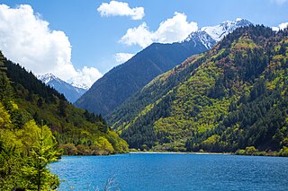 Jiuzhaigou nature reserve and national park in northern Sichuan. China