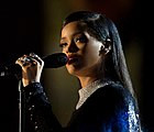 Rihanna broke her own record in 2013 by becoming the first female artist to have number-one singles in seven consecutive years. The singles include "Only Girl (In the World)" (2010), "We Found Love" (2011), "Diamonds" (2012) and "The Monster" (2013). Rihanna concert in Washington DC (2).jpg