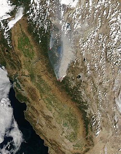 Rim Fire Wildfire in the central Sierra Nevada region of California