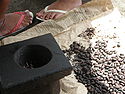 Roast coacoa koko beans grown locally for hot Samoan koko drink.
