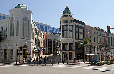 The shopping district of Rodeo Drive in Beverly Hills