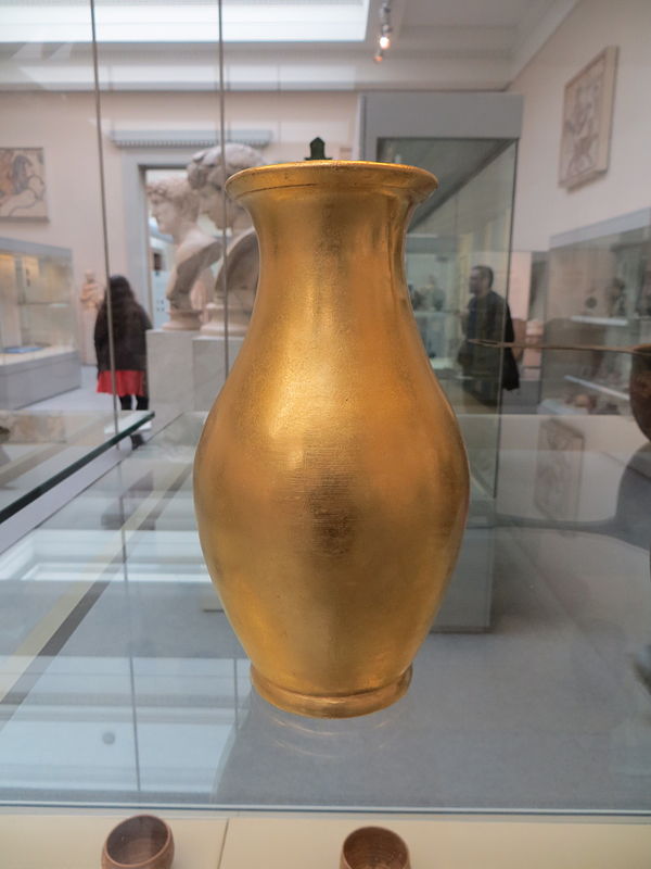 Gold vase found off the sea near Knidos dating to 25BC- 50AD now in the British Museum