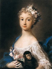 Jeune fille au singe