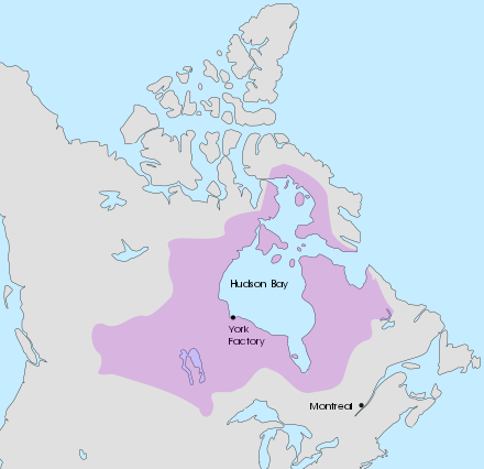 Rupert's Land, granted as a commercial monopoly to the Hudson's Bay Company in 1670