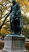 Front and proper left side of statue, looking toward southwest, circa 1994