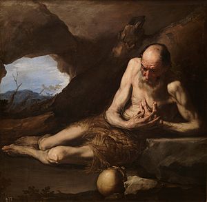 Սուրբ Պօղոսը (Պօղա-ն)՝ ճգնաւորներուն ռահվիրան, գանգի մը առջև կը խոկայ իր մենարանի առանձնութեան մեջ: Սպանացի նկարիչ՝ Խուսեփէ (կամ՝ Ժուզեպէ) Տի Ռիպէրա Jusepe de Ribera։