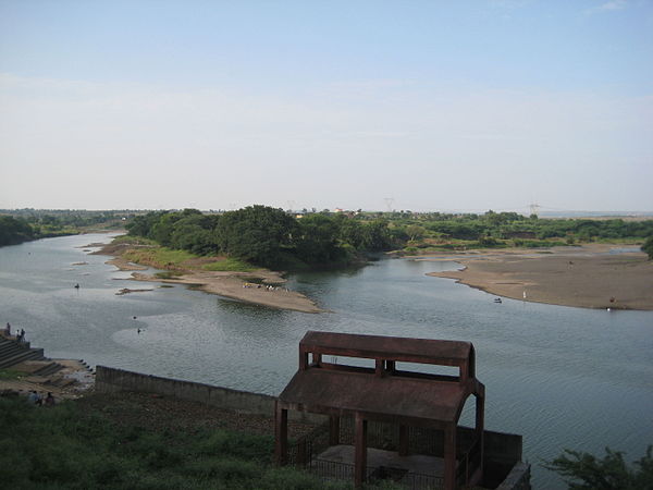 Confluence of the Indrayani River and the Bhima River at Tulapur.