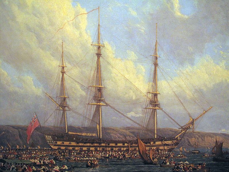 File:Scene in Plymouth Sound in August 1815 by John James Chalon-IMG 0542.JPG
