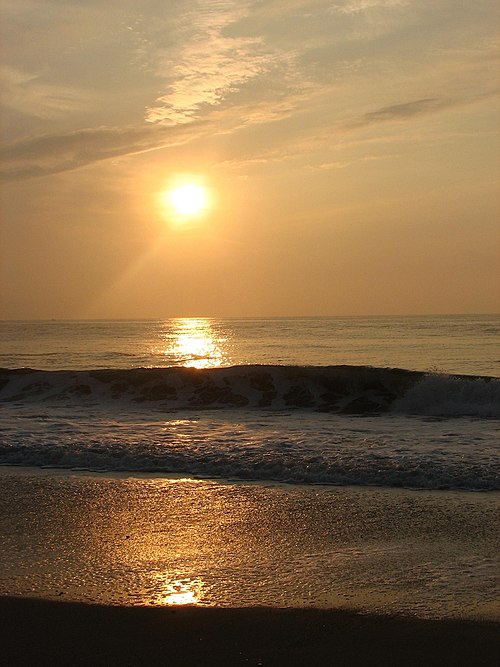 The Sea Bright beach on an early summer morning