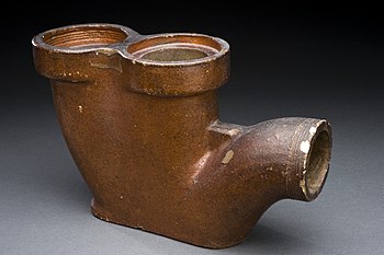 Stoneware gutter pipe. 1850-1875