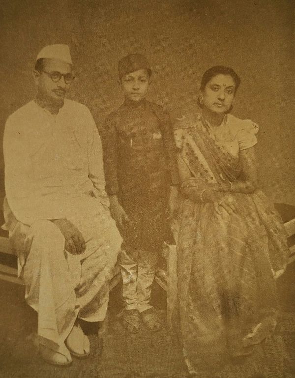 S. N. Sinha with Kishori Sinha & son Nikhil Kumar