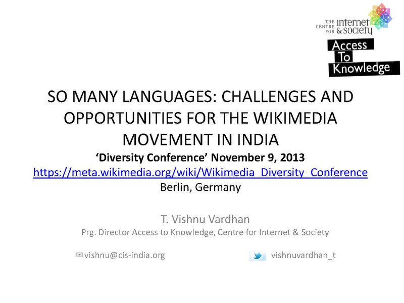 File:So Many Languages- Challenges and Opportunities for the Wikimedia Movement in India.pdf
