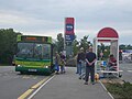 Southern Vectis 308 (HW54 BUF), a Dennis Dart/Plaxton Pointer at the Tesco store in Ryde, Isle of Wight on route 8. From the timetable change on 5 September 2010, the general daytime frequency of route 8 was reduced from half-hourly to hourly and this section of the route was abandoned.