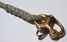 A line eye-spliced to a snap shackle Splice on snap shackle.jpg