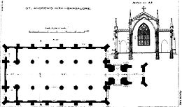 Plan of the St. Andrew's Kirk, Bangalore (1867) St. Andrew's Kirk Plan, Bangalore - Copy.jpg