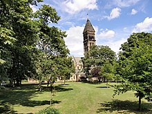 St George's Church and Green in Jesmond, where Whittaker played the organ as a schoolboy (Source: Wikimedia)