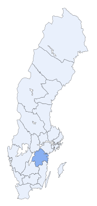 मानचित्र जिसमें ओस्तरयोतलान्द Östergötlands län हाइलाइटेड है
