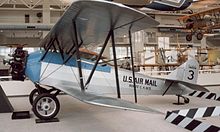 A Swallow J-5 built in 1924, as operated by Varney Air Lines. Displayed at the Museum of Flight, Boeing Field, Seattle, May 1989. Swallow J-5 Seattle 05.89R.jpg