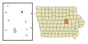 Tama County Iowa Incorporated and Unincorporated areas Traer Highlighted.svg
