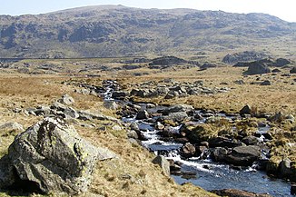 The Tarn Beck with the Seathwaite Tarn dam in the background