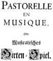 English: Telemann - Pastorelle en musique - title page of the libretto