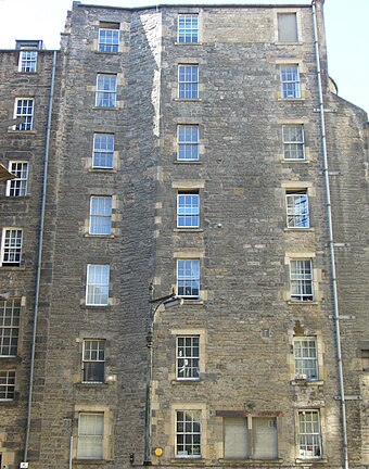 Rear view of a nineteenth-century Scottish tenement, Edinburgh