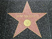 Jayne Mansfield's star on the Hollywood Walk of Fame