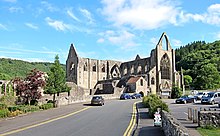 Tintern Abbey from the road Tintern Abbey exterior, Monmouthshire, Wales arp.jpg
