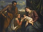 Tiziano, Madonna con Bambino e con San Luca e santa Caterina di Alessandria, verso il 1560