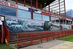 Graffiti artwork by the Nomad Clan along 'The Well' at Sewell Group Craven Park, Kingston upon Hull