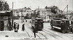 Straßenbahn in Rouen vor dem Hôtel de Ville