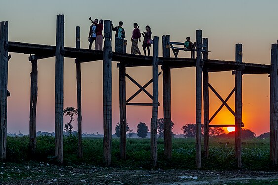 U-BEIN Brücke in Myanmar, Längste Teakholzbrücke der Welt