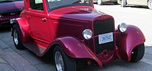 Example of an Ontario Historic plate, affixed to the front of a vehicle. Unidentified Car, Mill St. Stirling, Ontario 1776 (14191918725) (cropped).jpg