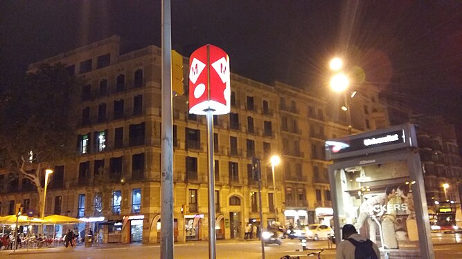 Universitat Metro line 1 & line 2 Station in Barcelona