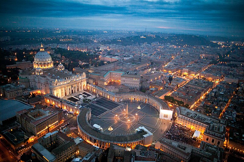 File:Vatican City and St. Peter Square evening twilight aerial view.jpg