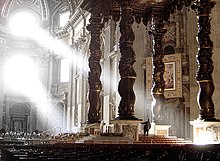 The old Solomonic columns mounted above the balcony (upper right background, against the wall) Vaticano2c20000.jpg